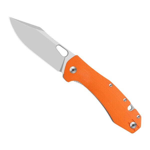 Orange Pocket Knife with Thumb Hole