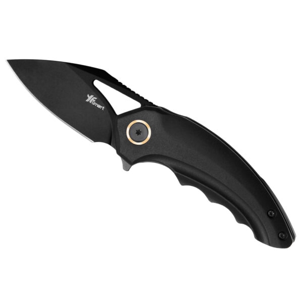 Pocket Knife with 2.6" Black Stainless Steel Blade and Durable Anodized Alumina Handle